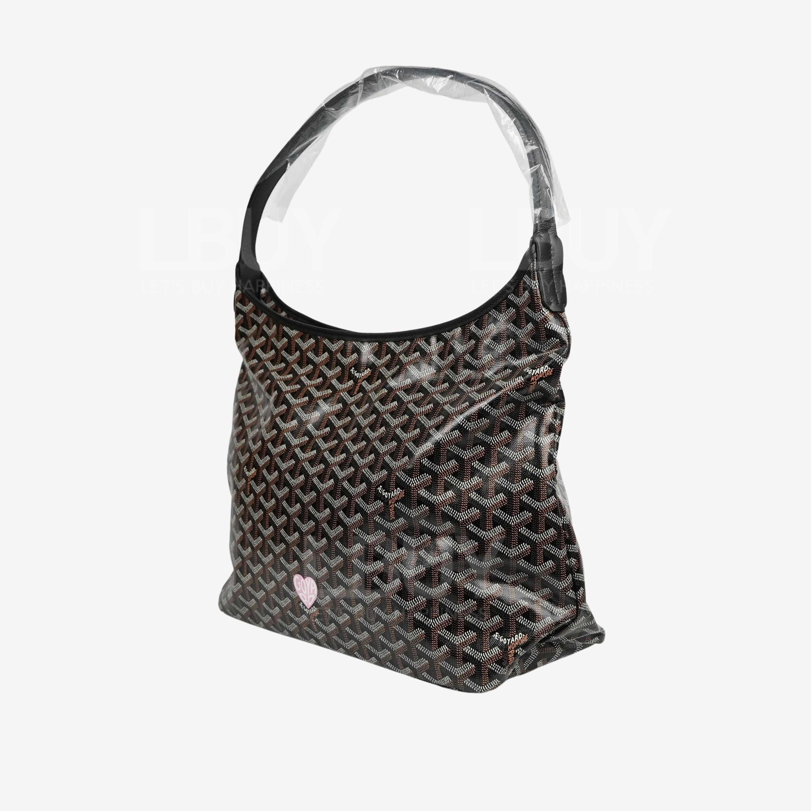 Goyard-Goyard Boheme Hobo Bag Limited Edition Black with Pink Heart