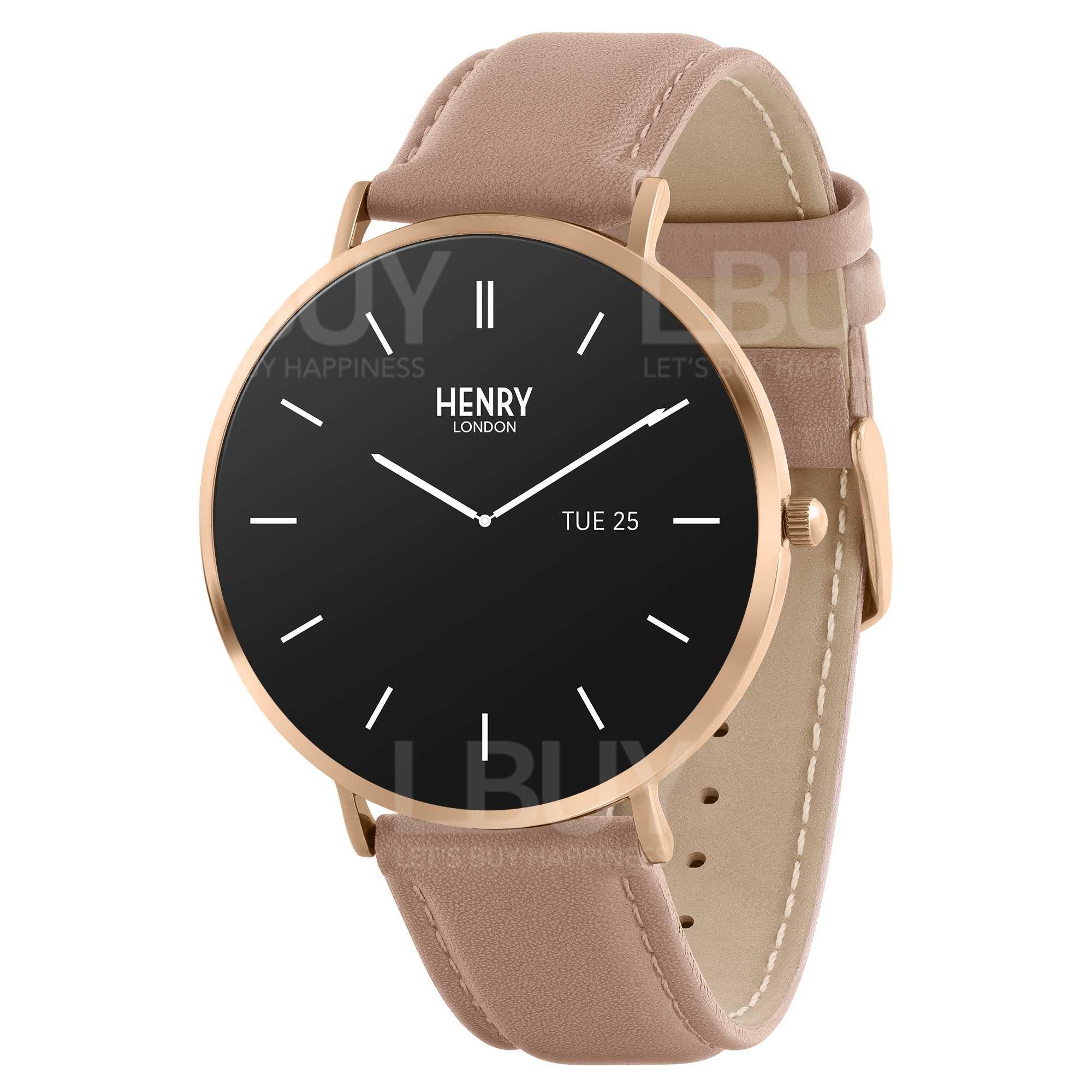 Henry London 智能手錶 (玫瑰色和裸色皮革) HLS65-003