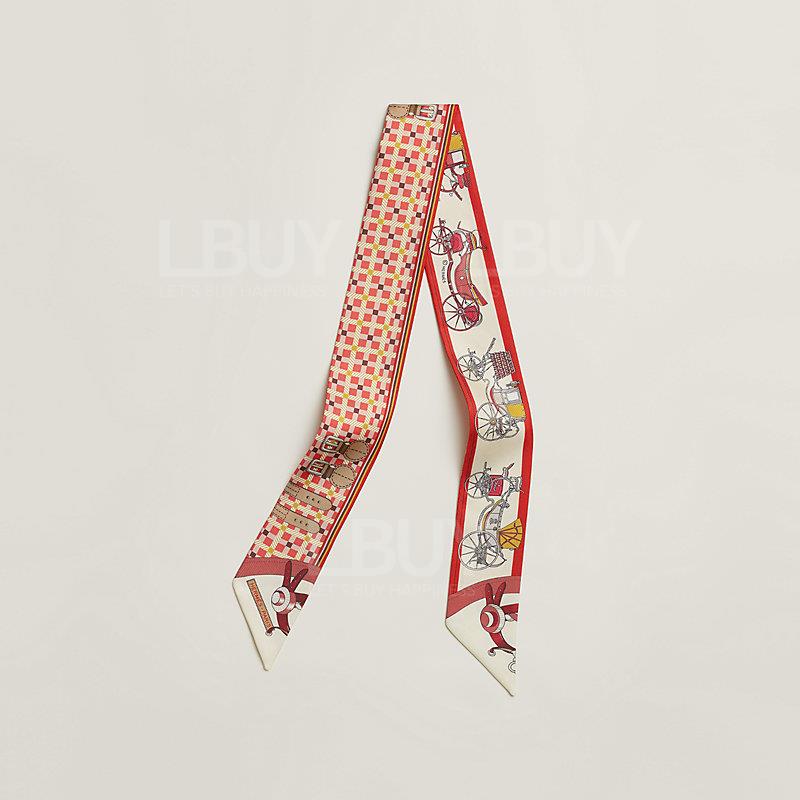 Hermes Les Voitures Nouvelles Twilly 深紅色 香草色 米色