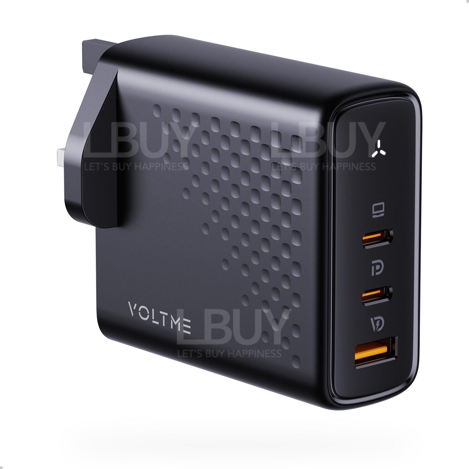 VOLTME Revo 140 - PD140W (USB-Cx2+USB-A) 三端口快速充電器（英規）- 黑