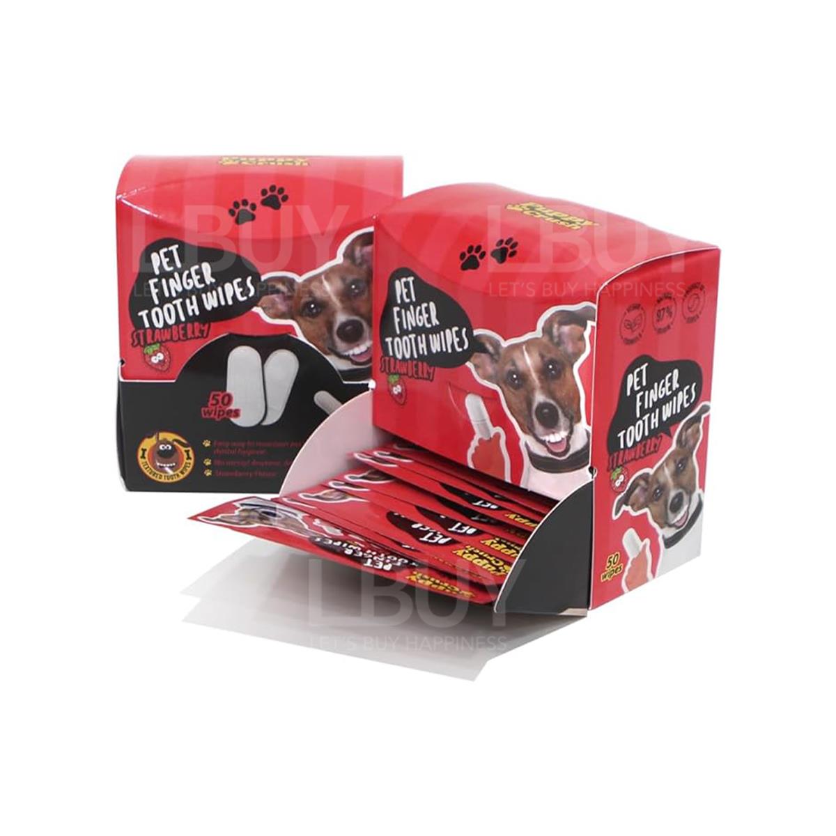 Puppy Crush Pet Finger Tooth Wipes (Strawberry) 50pcs