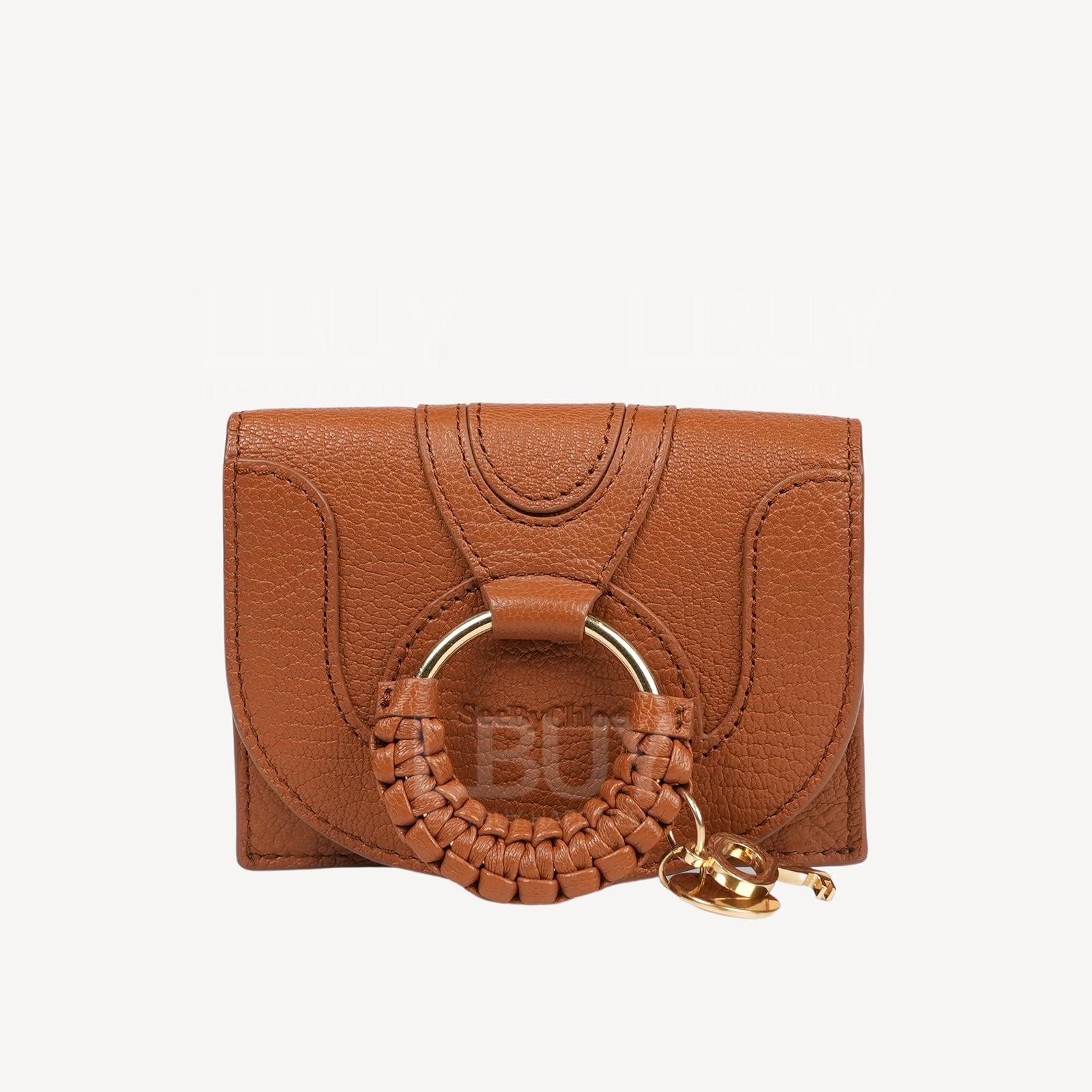 See by Chloé Hana 粒面山羊皮啪钮钥匙包卡包 驼色