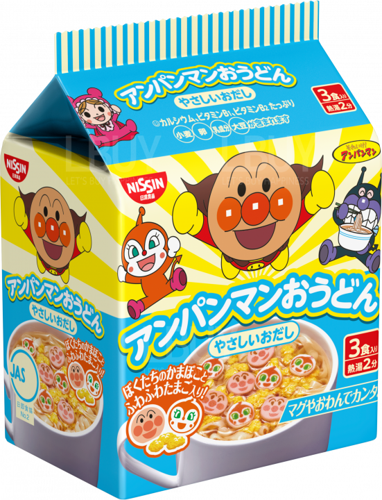 日清 面包超人乌冬面(低盐清汤味) 3入