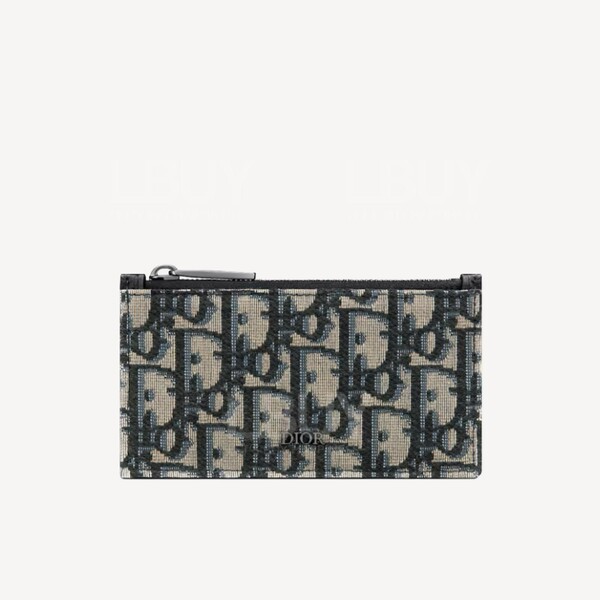 Black Dior Oblique Jacquard Dior Card Case Wallet Dior Beige And