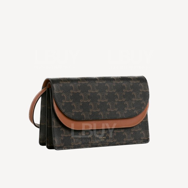 CELINE-Celine Wallet On Strap In Triomphe Canvas And Smooth