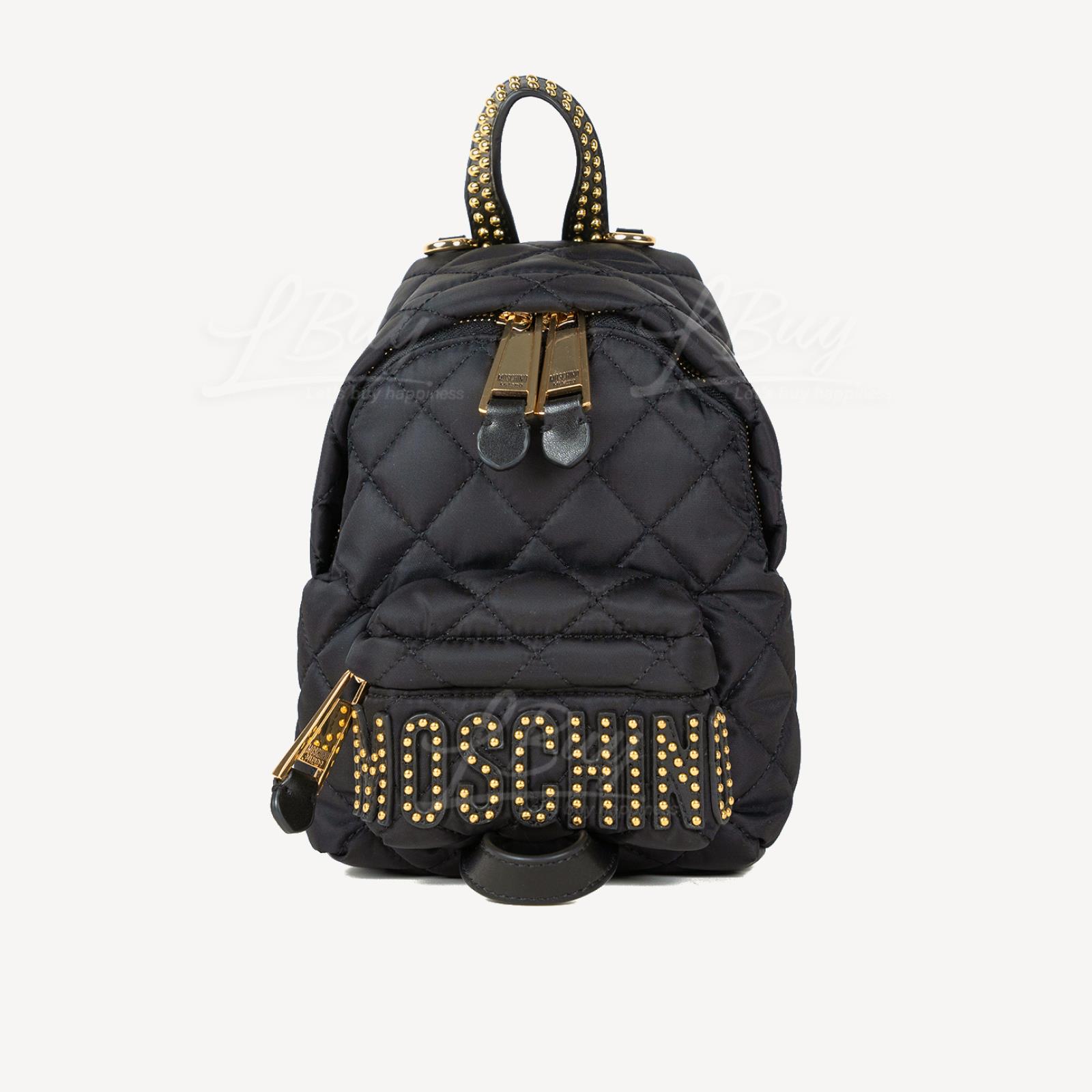 Moschino 金色釘釘黑色 背囊 斜揹袋