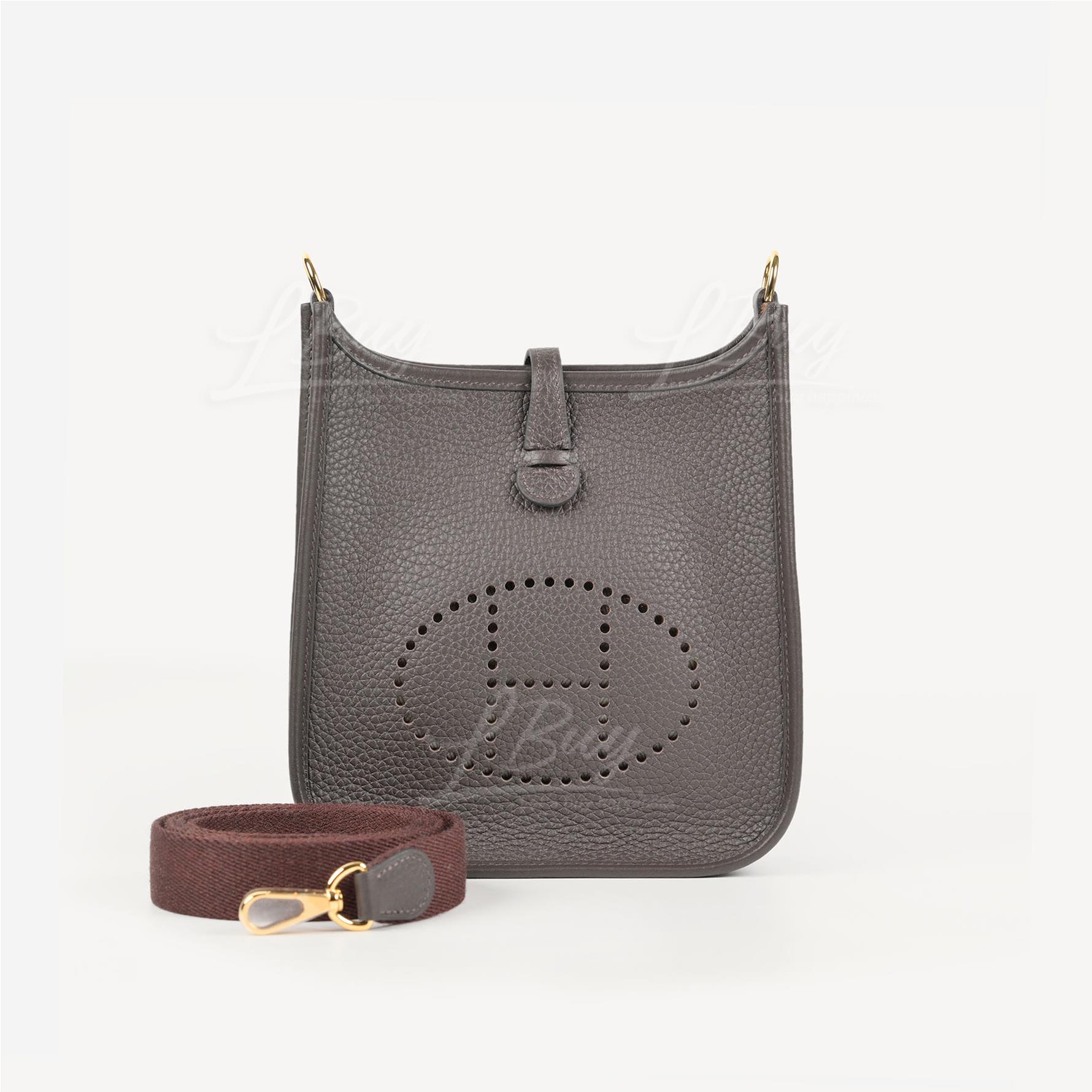 Hermes Mini Evelyne 16 Amazone Bag 乌木色 金扣