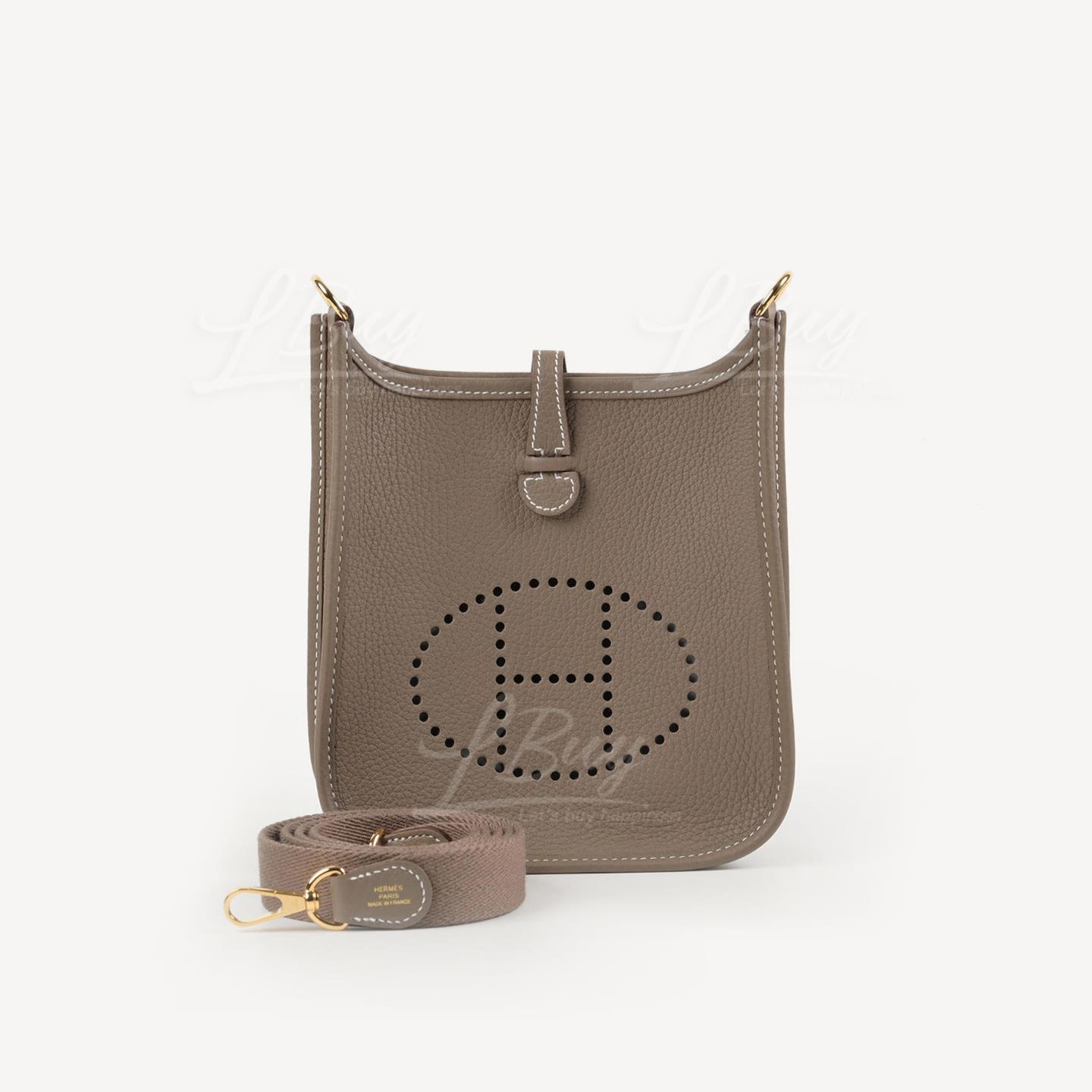 Hermes Mini Evelyne 16 Amazone Bag 大象灰 同色肩帶 金扣