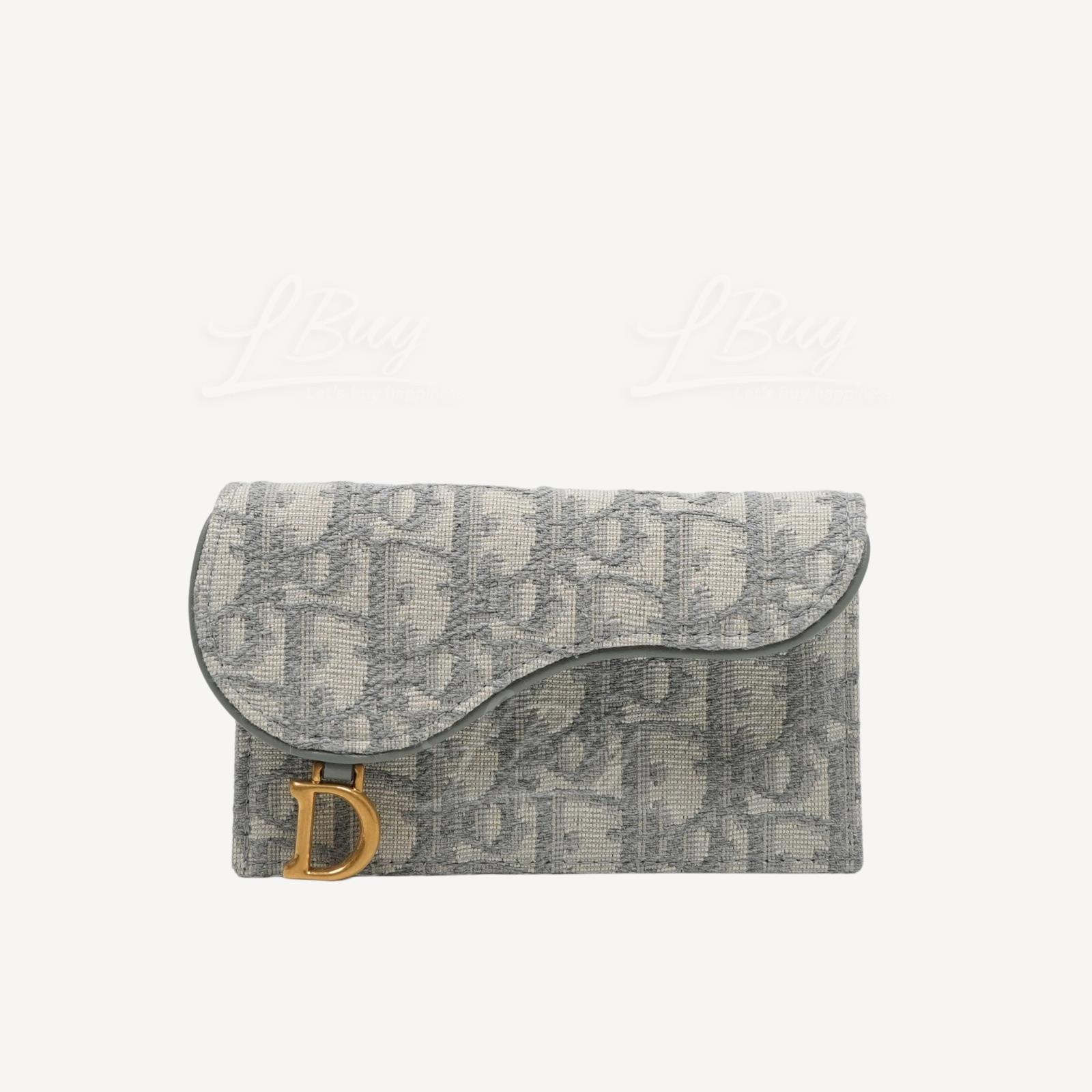 Dior card holder saddle best sale