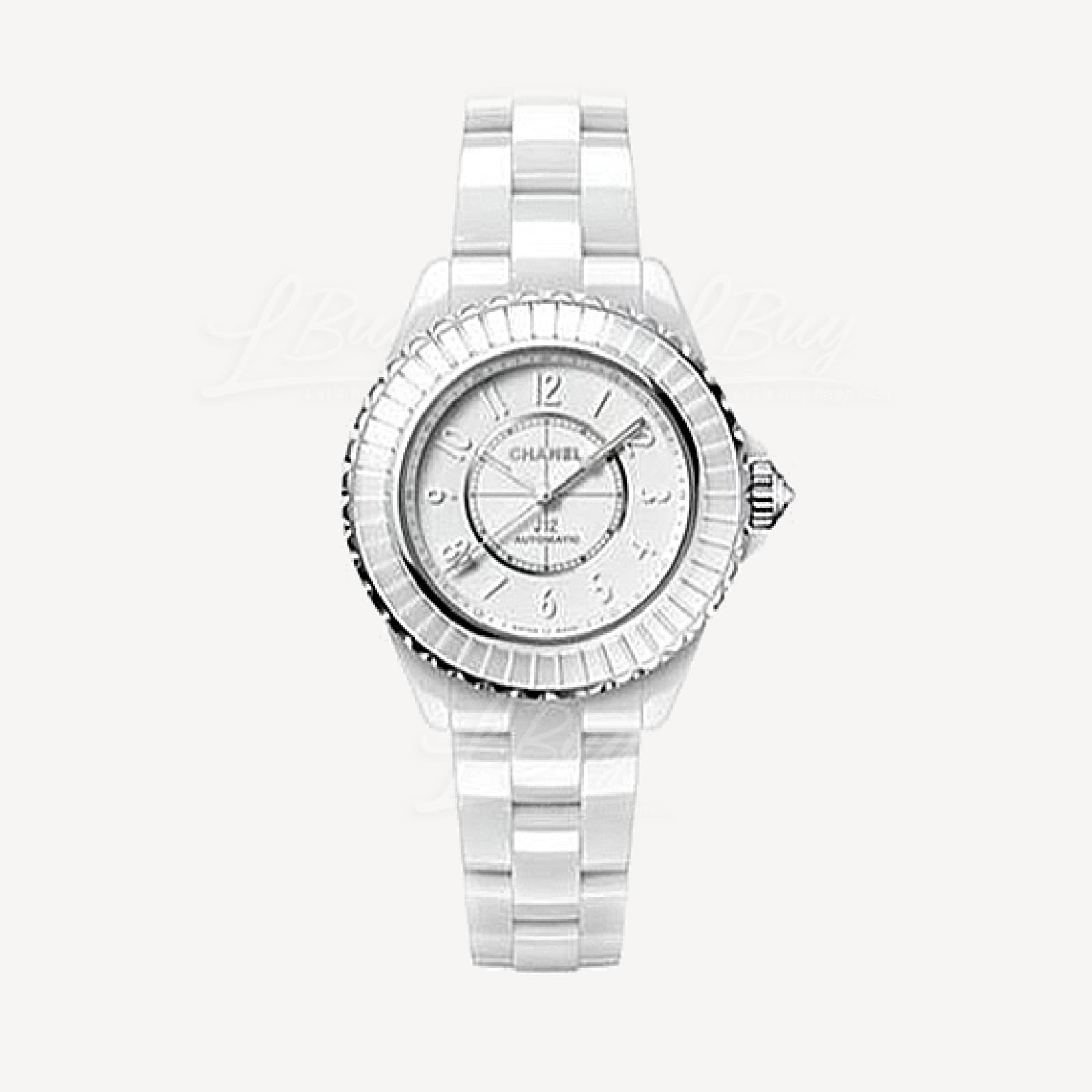 Chanel J12 White Ceramic Caliber 12.2 Edition 1 Automatic 33mm Baguette Sapphire Bezel H6785 Watch