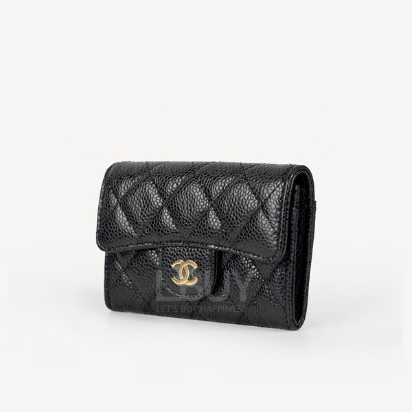 Chanel-Chanel Classic Small Flap Wallet Card Holder Black with