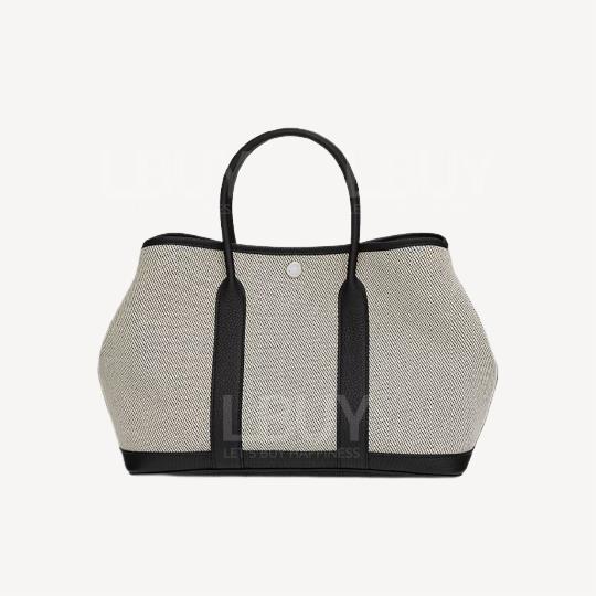 Hermes Garden Party 30 Bag Canvas Black