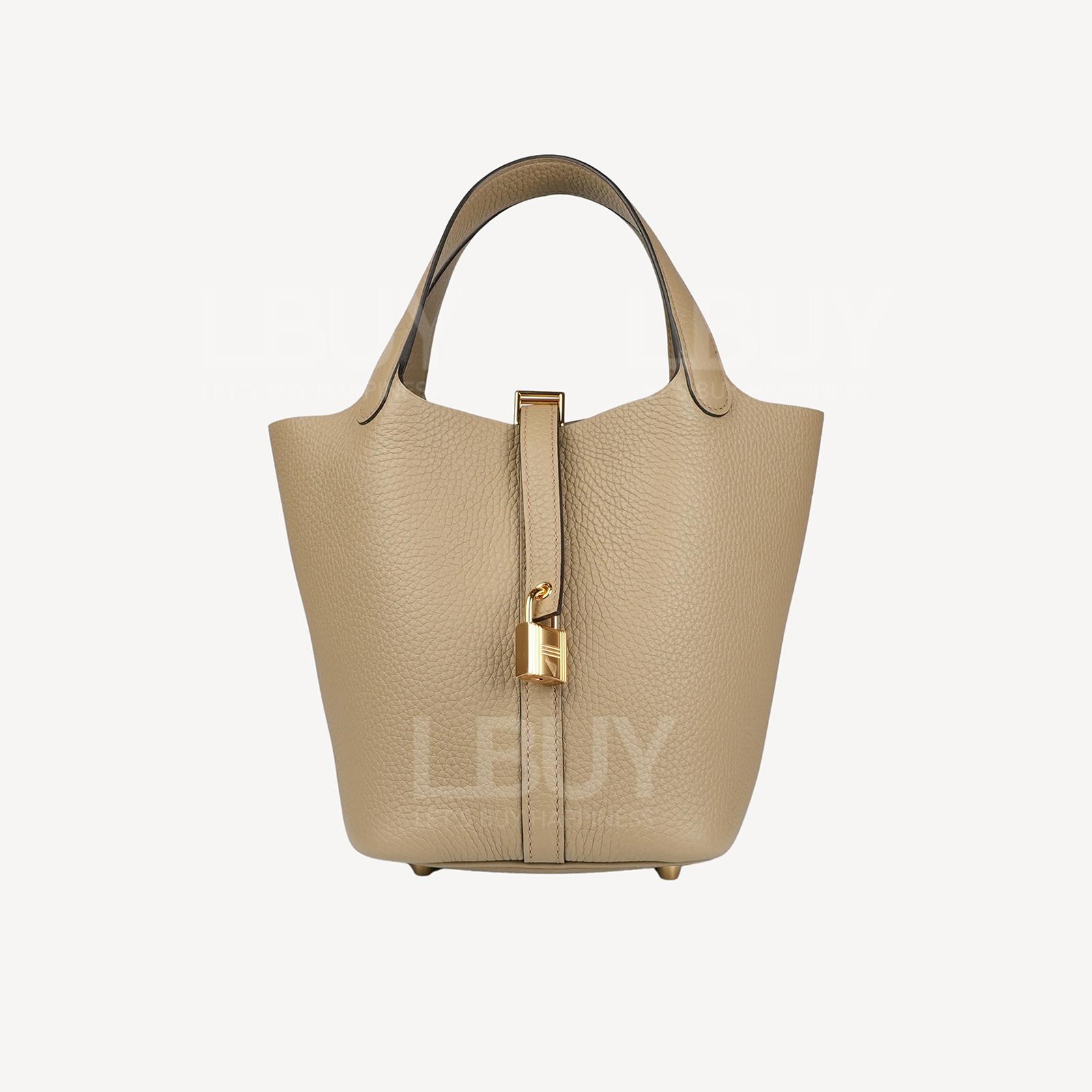 Hermes Picotin Lock 18 Bag 手挽袋 马尔法米色 金扣