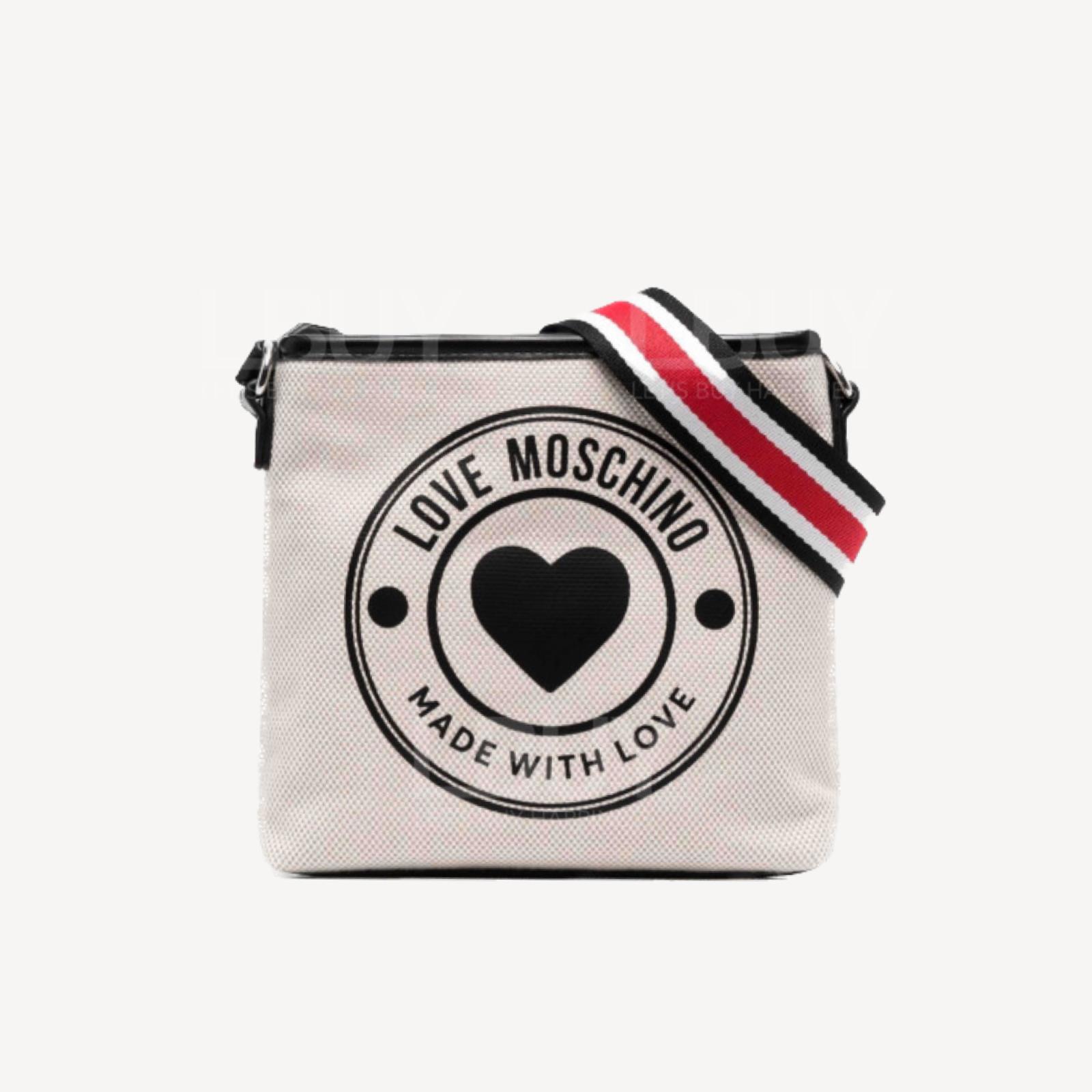 Love Moschino 米色 帆布斜背包