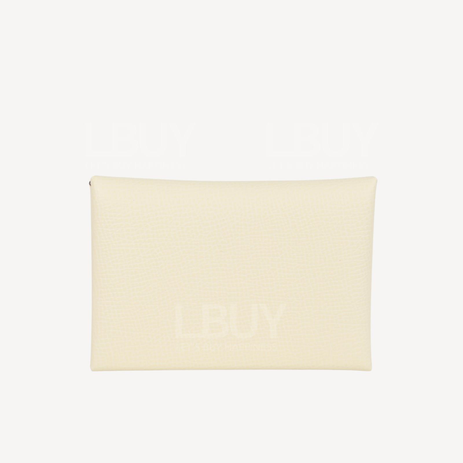 Hermes Calvi Duo Compact Verso Card Holder 雙色卡片套 奶油白配小雞黃