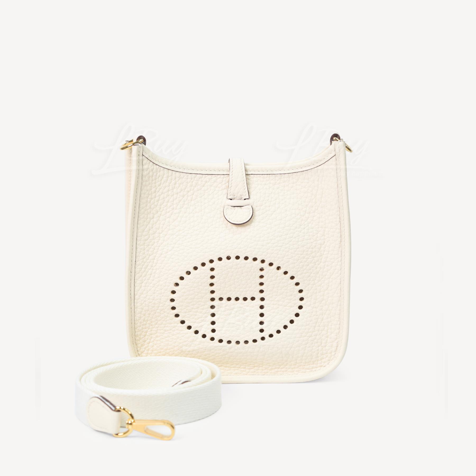 Hermes Mini Evelyne 16 Amazone Bag 奶油白配奶油白带 金扣