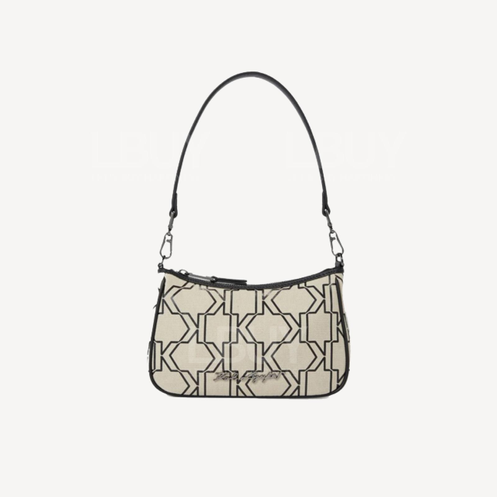 Karl Lagerfeld Monogram Shoulder Bag - Beige Colour