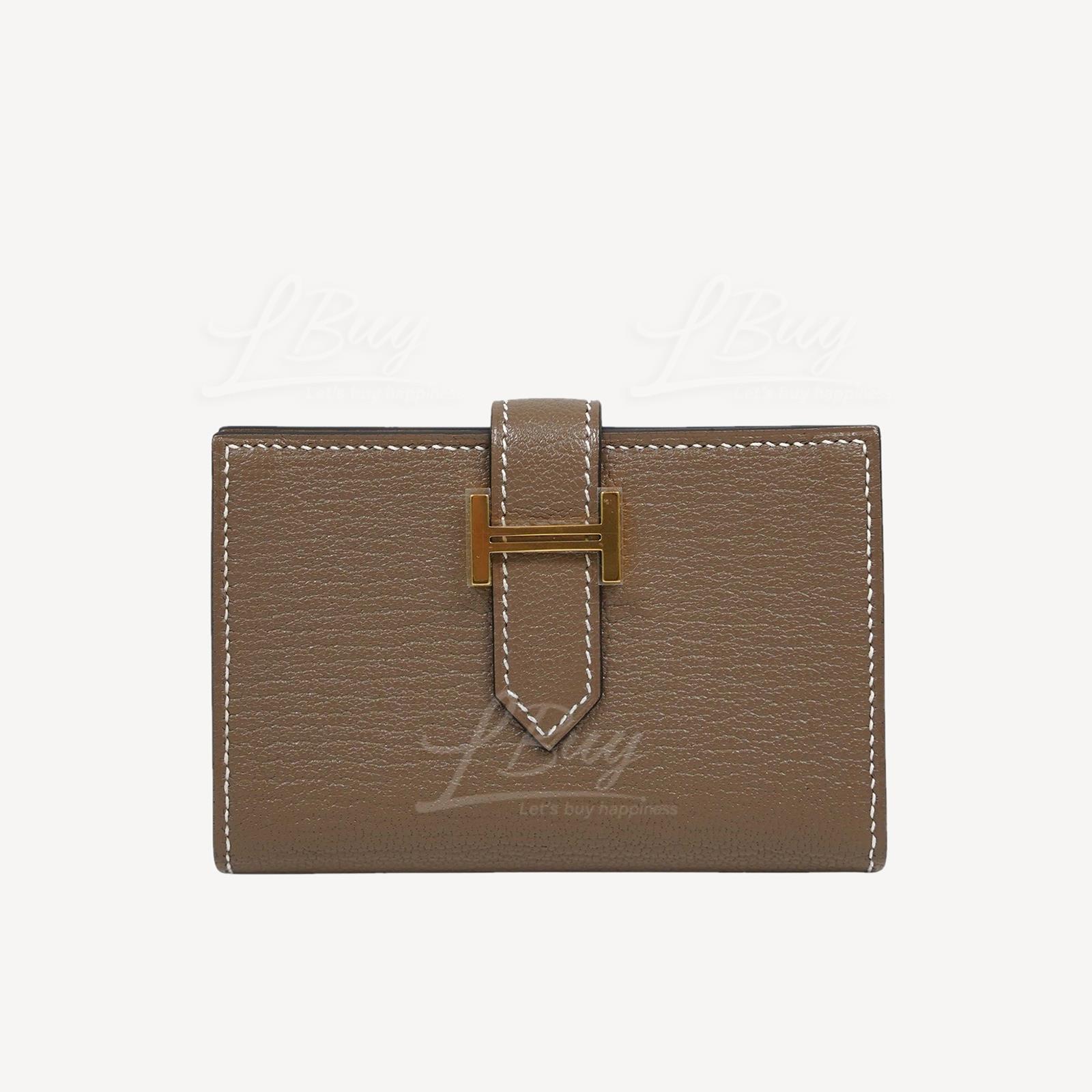 Hermes Bearn Card Holder Etoupe ghw Mysore