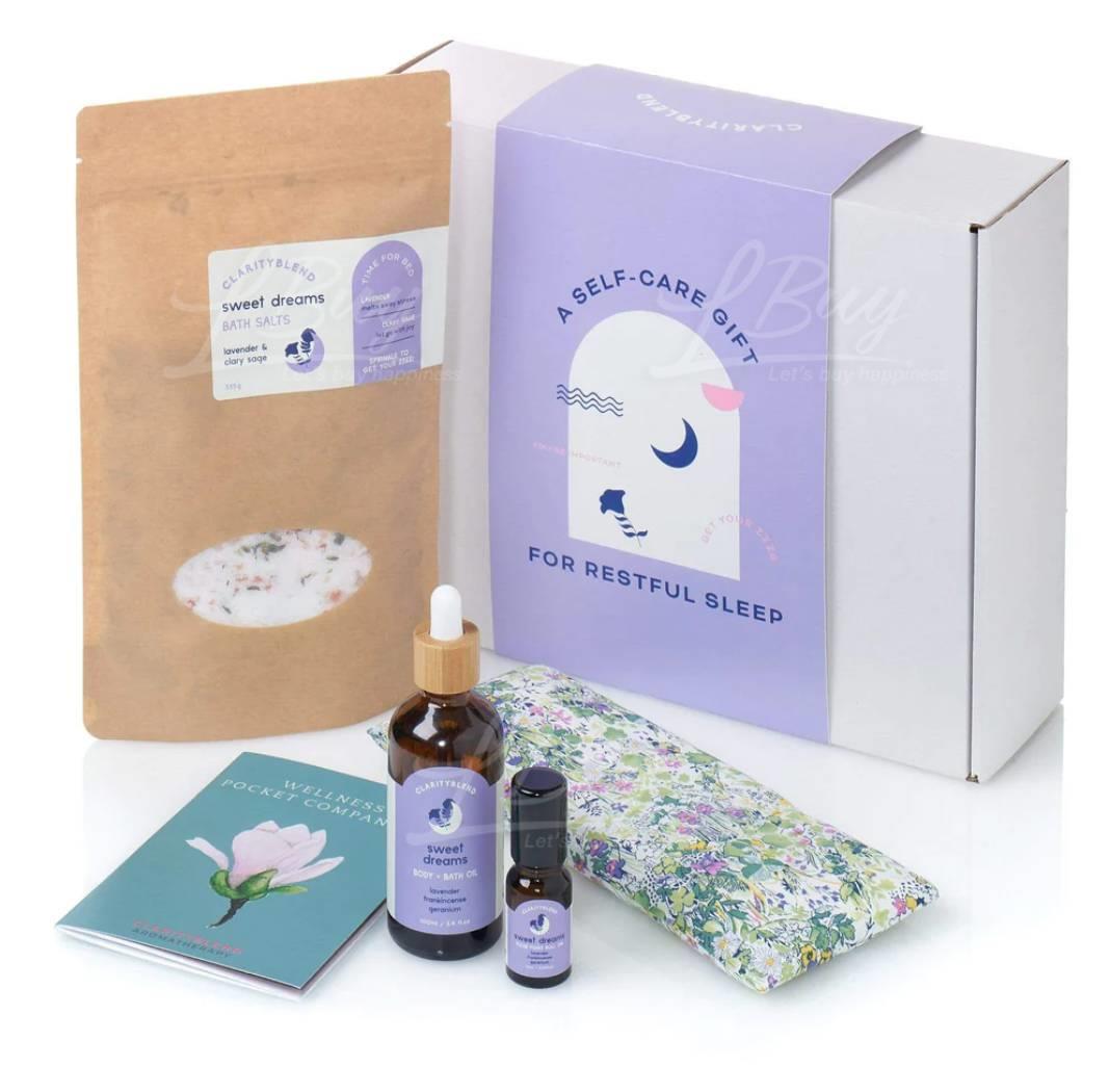 CLARITY BLEND 天然甜睡安神套装 Sweet Dreams (浴盐+身体护肤油100ml +10ml精油+眼枕++健康美丽秘籍）