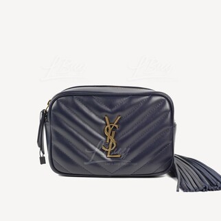 Saint Laurent Navy Blue Calfskin Belt Bag