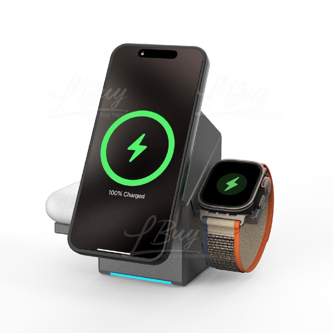 Vinnic OWL PEAK 3-in-1 Qi2 Wireless Magnetic Charging Stand