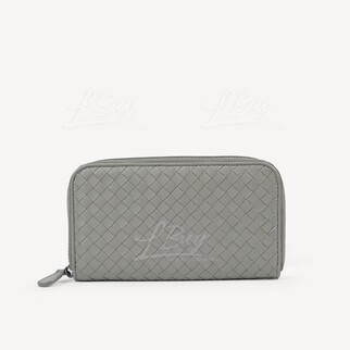 Bottega Veneta Grey  Zip Around LongWallet