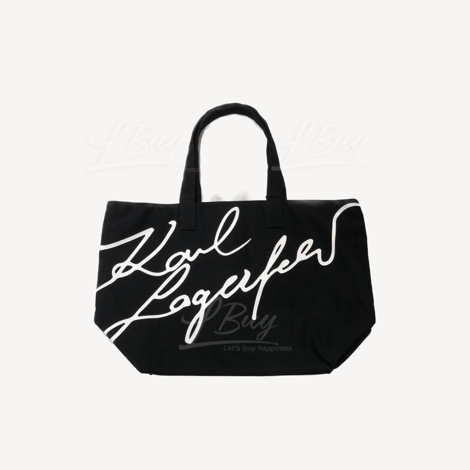 Karl Lagerfeld 老佛爺英文字母Tote Bag 黑色