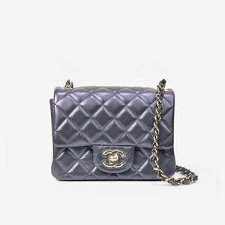 Chanel 經典17cm珠光黑色垂蓋手袋 A35200