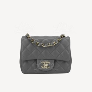 Chanel 經典17cm灰黑色垂蓋手袋 A35200