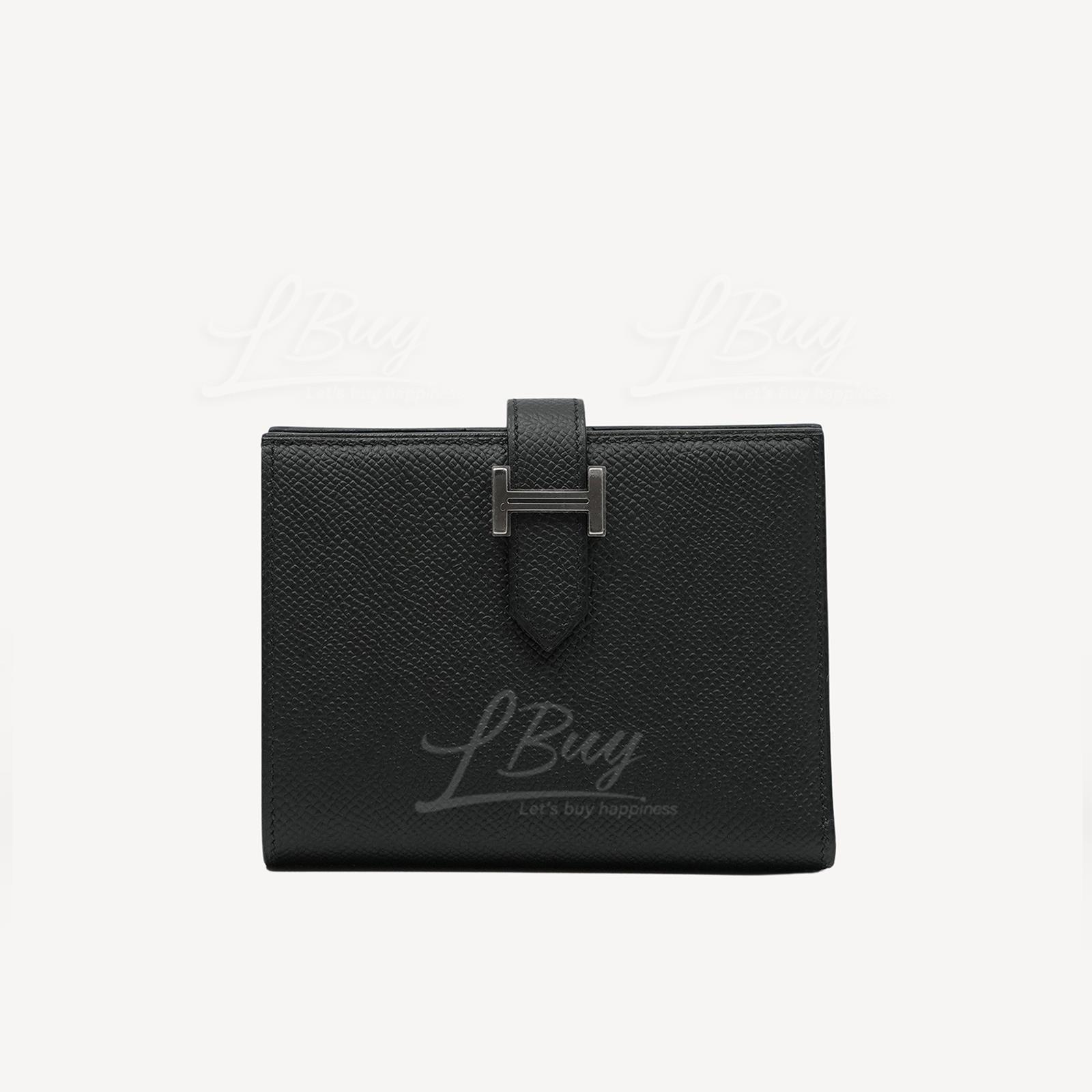 Hermes Bearn Compact Wallet 短銀包 黑色銀扣