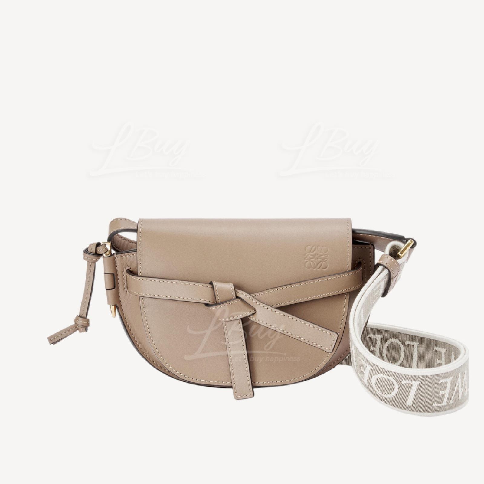 LOEWE Mini Gate Dual bag in soft calfskin and jacquard sand