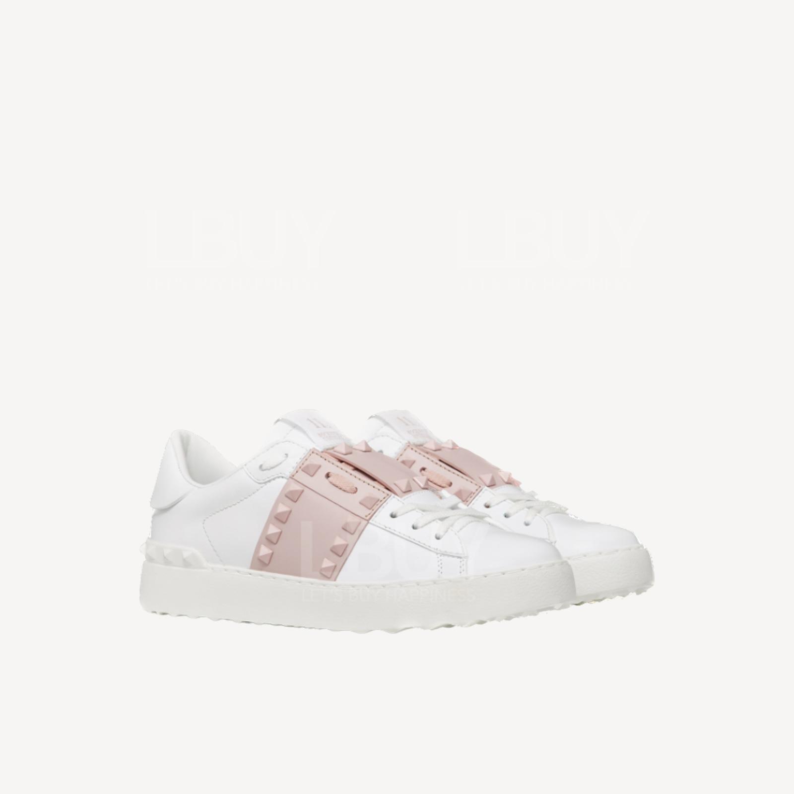 Valentino Rockstud Untitled 女士同色鉚釘小牛皮運動鞋