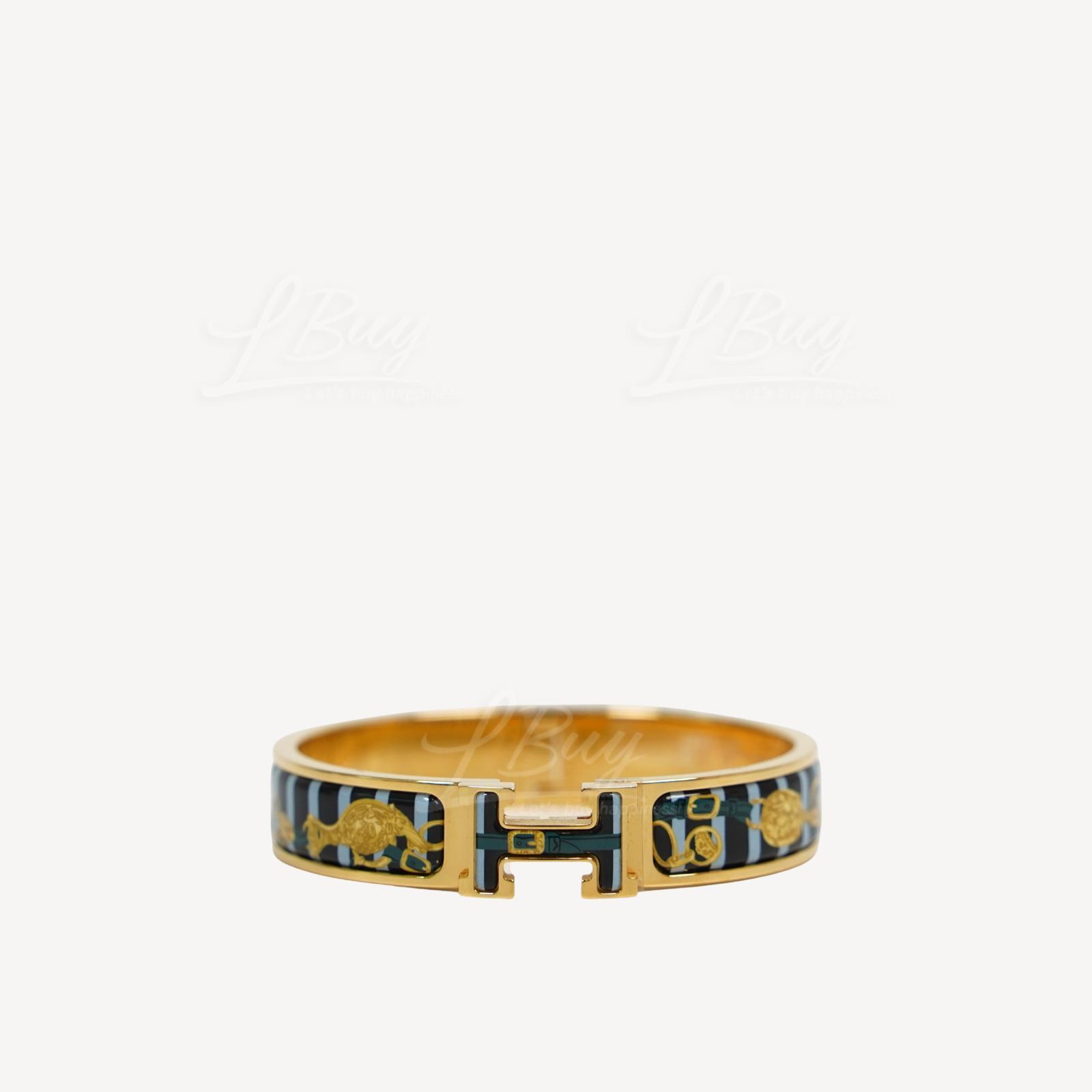 Hermes Clic H Brides de Gala Bayadere bracelet 手鐲 手鈪 海岸 圖紋印花琺瑯配金色