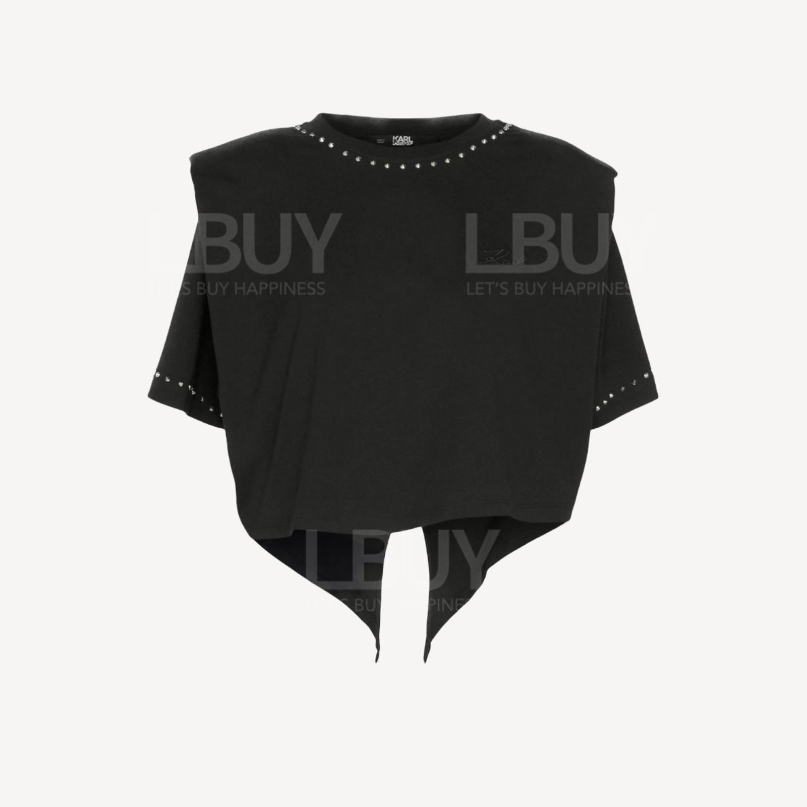 Karl Lagerfeld 老佛爺窩釘黑色短袖Tee