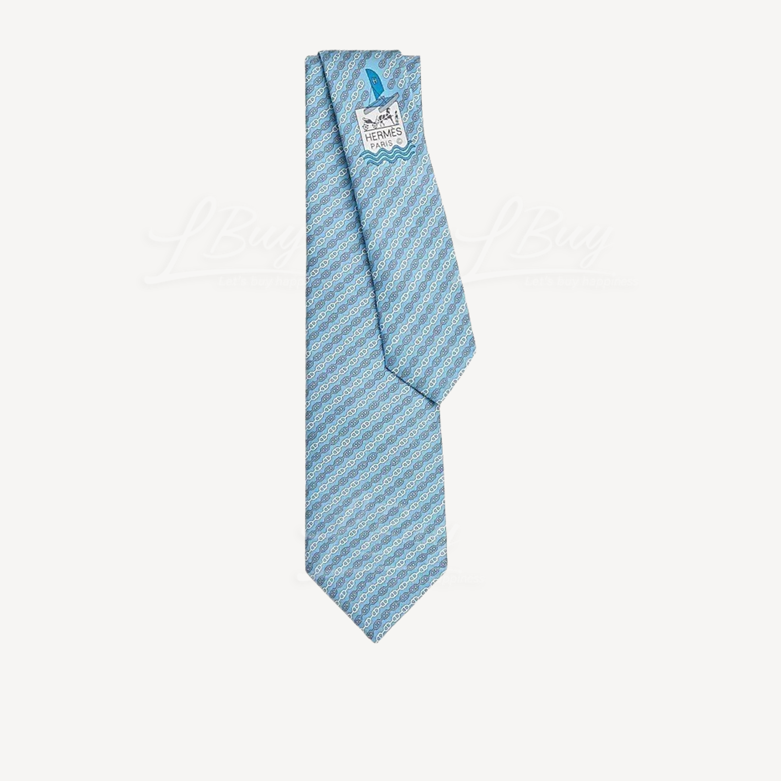 Hermes Tie 7 Levez l'Ancre Tie 天藍色 灰色
