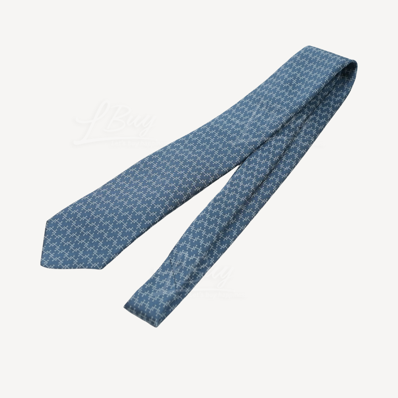 Hermes Tie 7 H Zebra Pegasus Tie 牛仔蓝 天蓝色