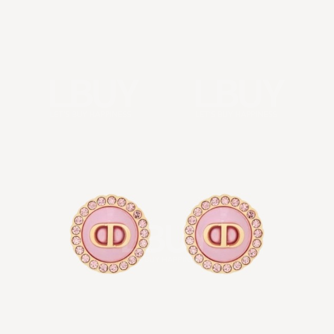 Dior Petit CD Baroque Stud Earrings 粉红色耳环 E1835