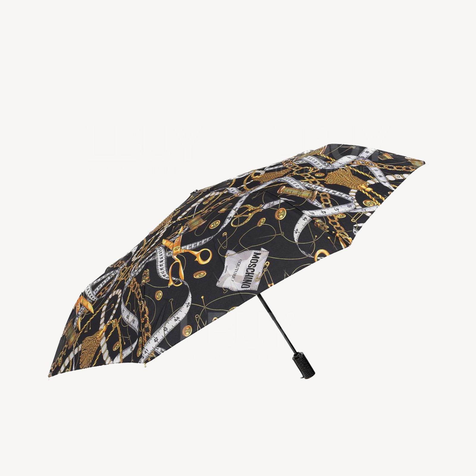 Moschino 黑色裁縫自動雨傘