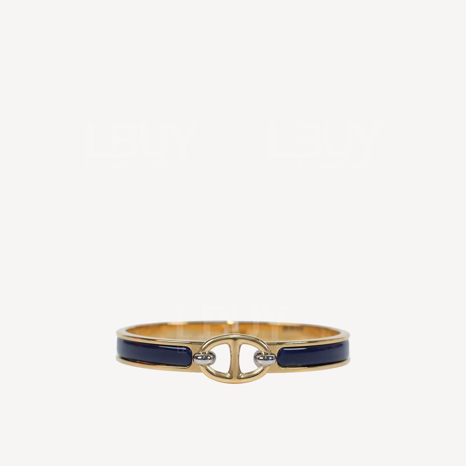 Hermes Mini Clic Chaine d'Ancre bracelet 猪鼻手镯 深蓝配金色