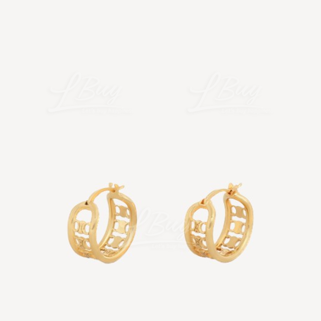 Celine 金色黄铜 Maillon Triomphe Multi 圈形耳环 金色饰面