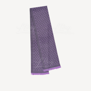 Gucci GG logo Purple Wool Scarf