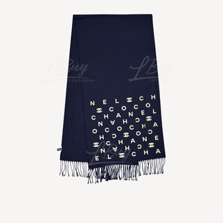 Chanel CC logo Black Scarf