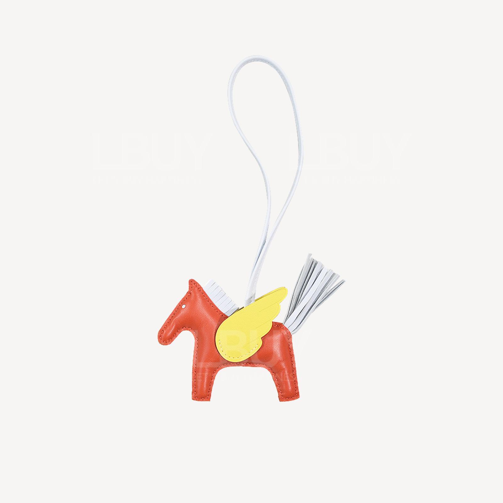 Hermes Rodeo Pegase PM Charm Yellow Light Blue Brown