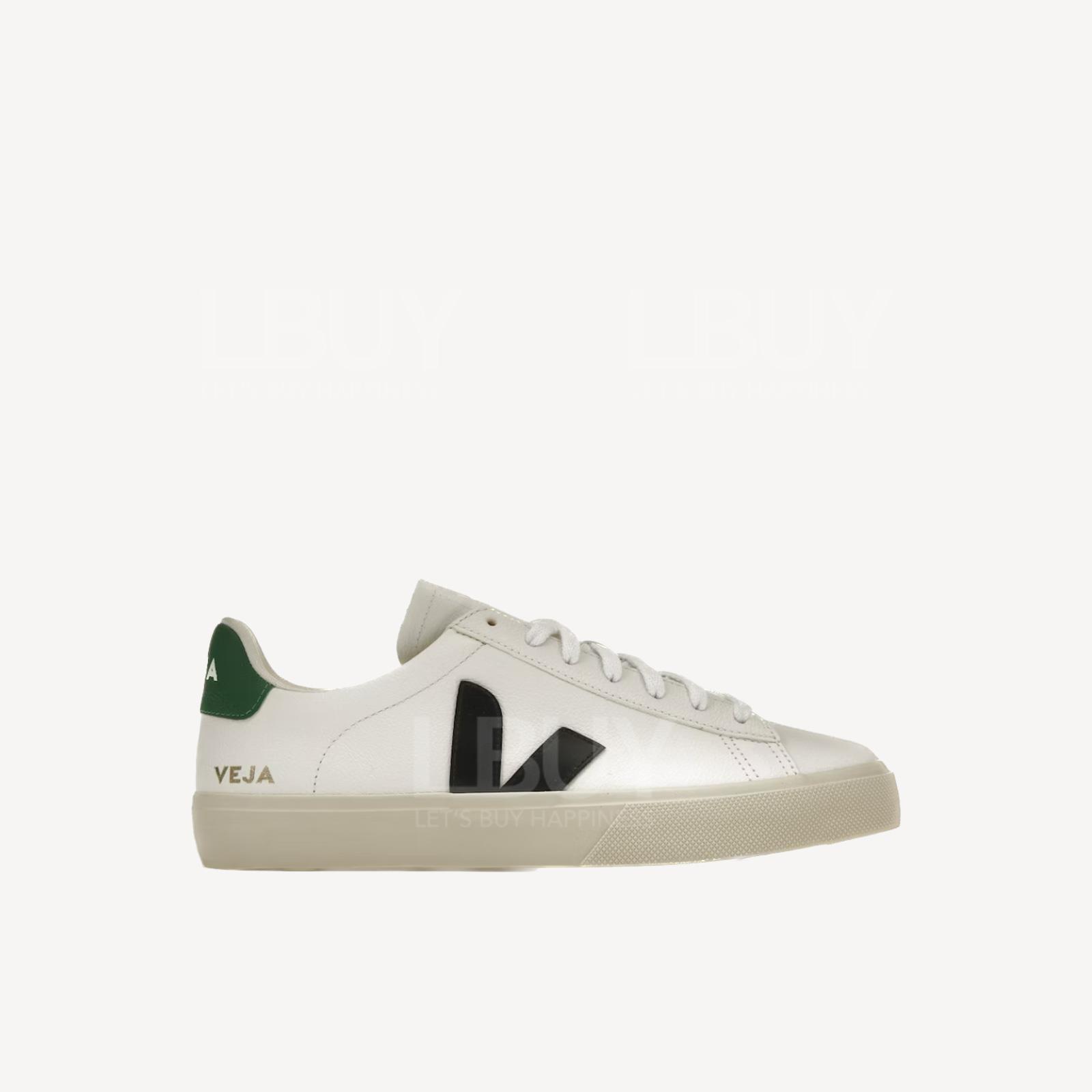 VEJA Campo 綠色尾併黑色Logo小白鞋