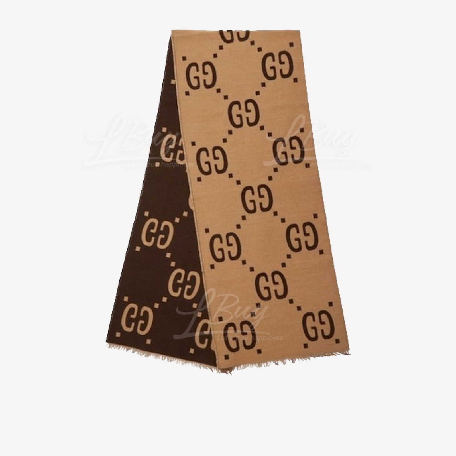 Gucci GG Jacquard Wool Silk Scarf