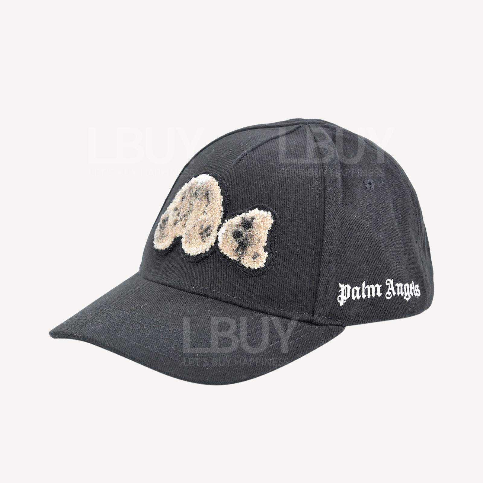 Palm Angels Sprayed Bear 噴墨斷頭熊黑色棉質棒球帽