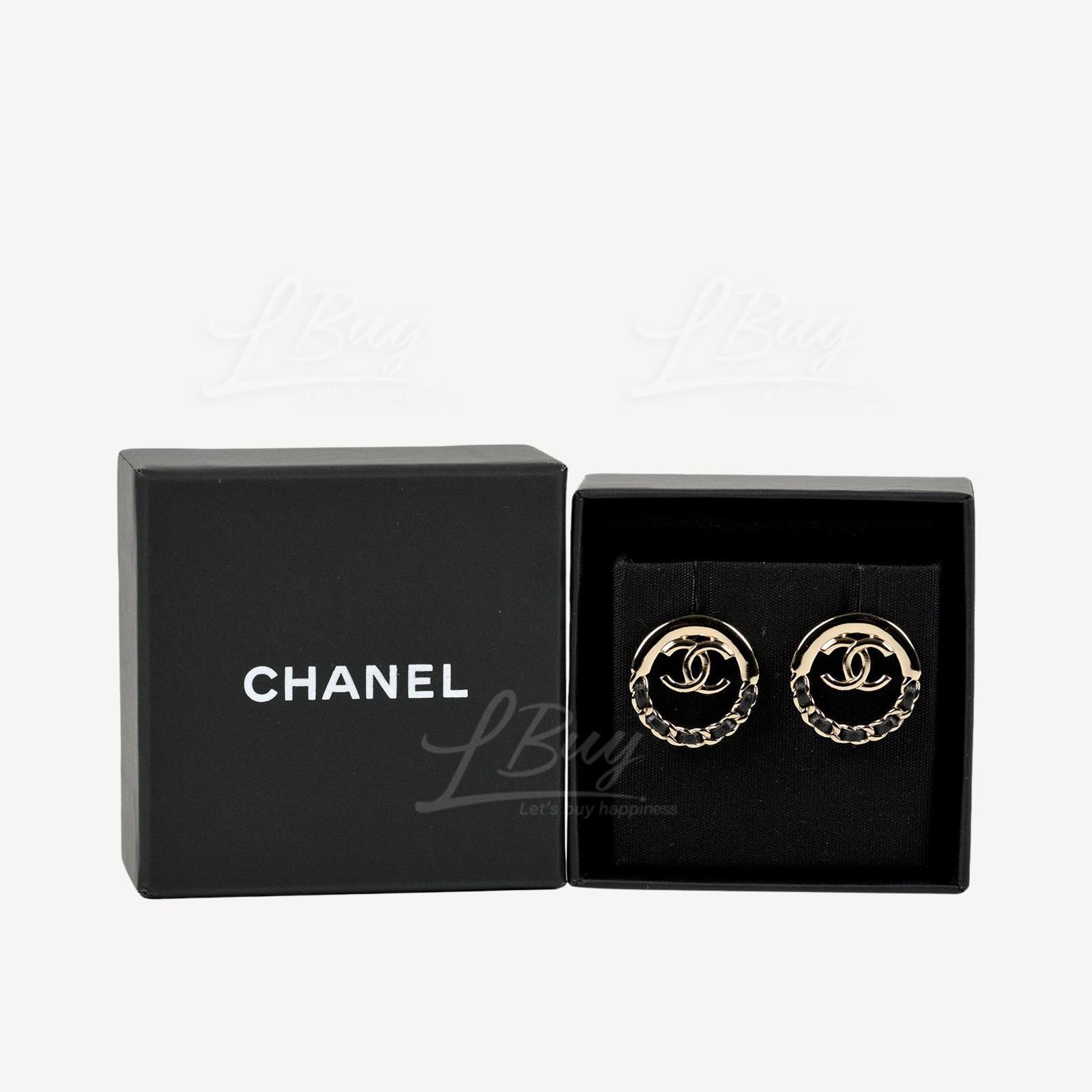 ✨極美品✨CHANEL耳环 CC logo Chanel 香奈兒黑色C Logo 鈕扣耳環｜PopChill 拍拍圈