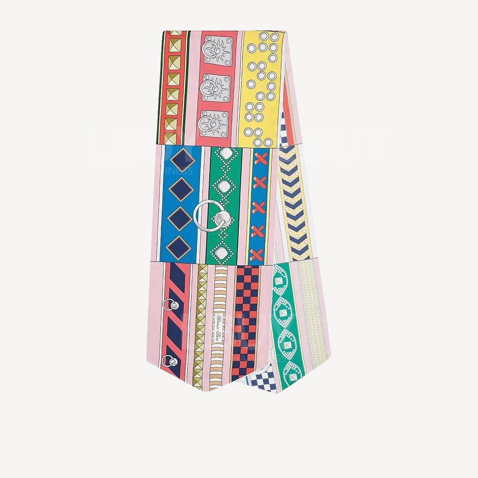 Hermes Maxi Colliers de Chiens Silk Muffler Twilly 玫瑰粉 綠色 併色