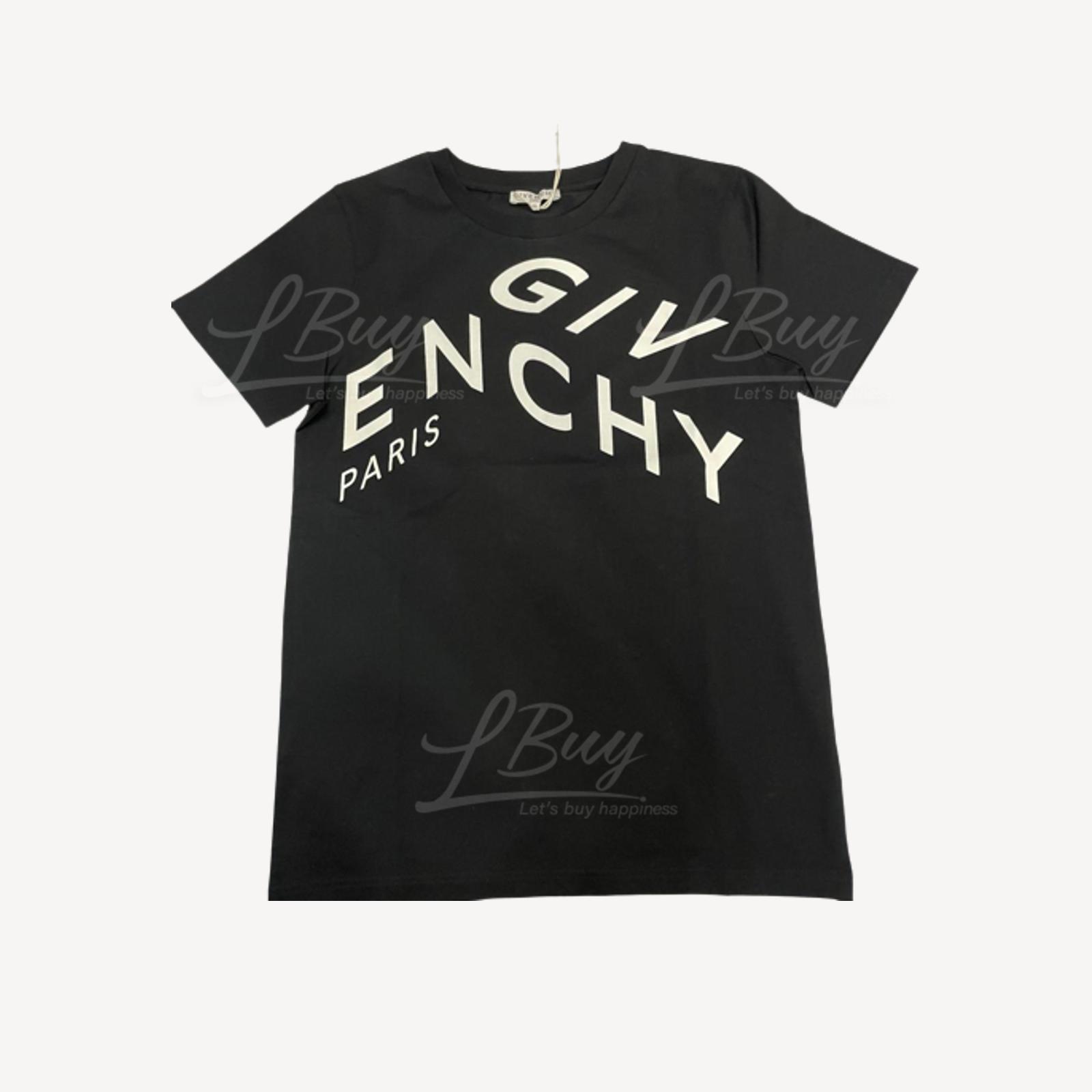 Givenchy 白色Logo 棉質T恤 黑色