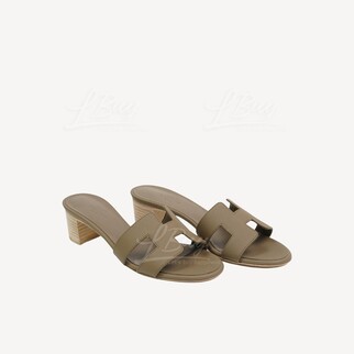 Hermes Oasis Sandal 高跟凉鞋 大象灰